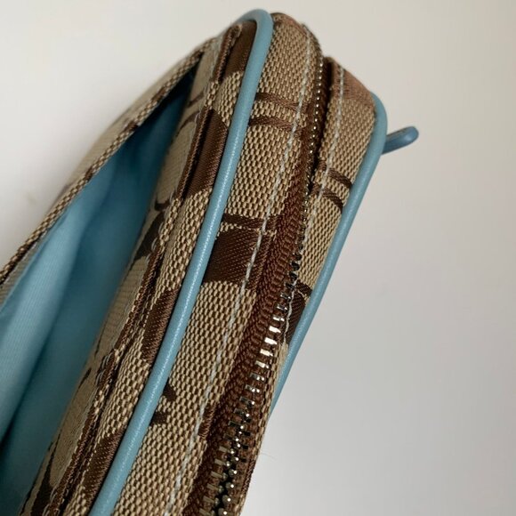 Rare Vintage Coach Blue Suede and Logo Fabric Belt bag - Picture 10 of 12